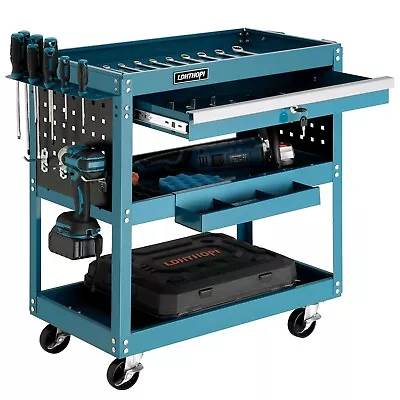 Tool Cart 3 Tier Rolling Tool Storage Tool Box With Drawers Lock Wheels • $149.99