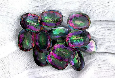Two 14x10 14mm X 10mm Oval Rainbow AB Mystic Quartz Gemstone Gem Stone EBS7421 • $24.16