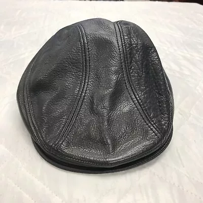 Vintage Stetson Captains Black Leather Bikers Hat • $34.99