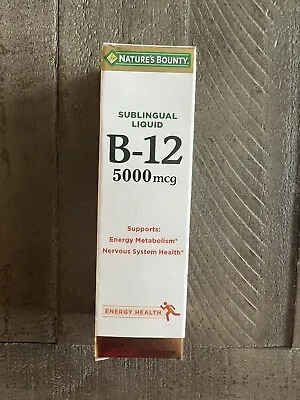 Nature's Bounty B12 5000mcg Sublingual Liquid Energy Metabolism Support Jan 2025 • $12.99