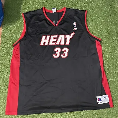 Vintage 90s 00s Alonzo Mourning Miami Heat NBA Jersey Champion 52 2XL XXL Black • $39.99