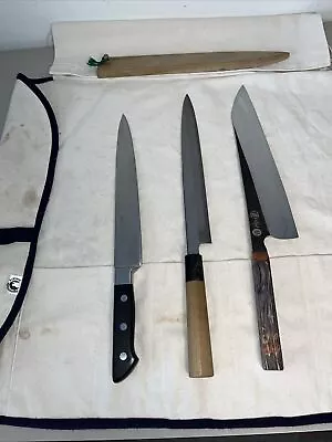 Yoshihiro Hayate MAC Japanese Mad Knife Set Of Three With Canvas Knife Case • $350