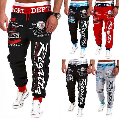 Mens Jogging Gym Sports Joggers Tracksuit Trousers Running Bottoms Sweat Pants • £11.19