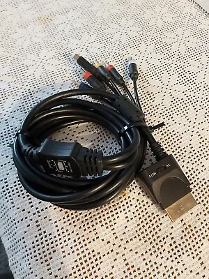 Microsoft Xbox360 S Video Component Composite TV AV Cable Lead Adaptor RCA HD TV • £9.99