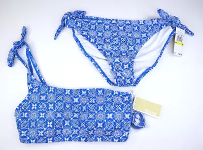 MICHAEL Michael Kors One Shoulder Bikini Top & Tie Bottom - Floral Stitch Size M • $44.99