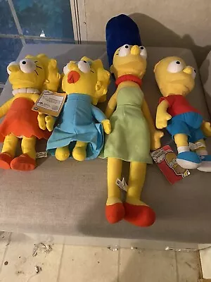 The Simpsons Family 4 Stuffed Plush Dolls Toy Factory  2015/16 2 With Tags E3 • $44.99