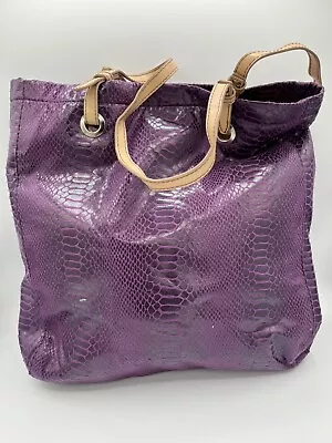 Merona Faux Leather Purple Snake Skin Tote Bag NWT • $11.89