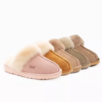 UGG Slippers Premium Australia Sheepskin Unisex Scuffette Suede • $55