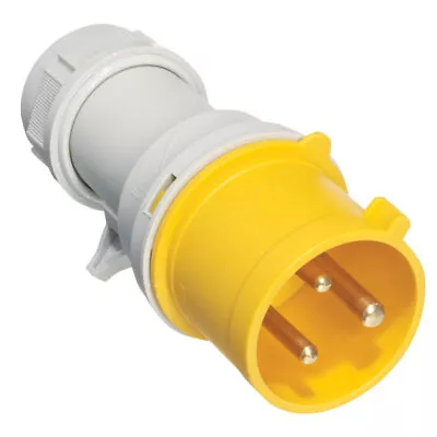 Europa IP163F 110V 2P+E 16A Yellow IP44 Plug 1 - 2.5mm Cross Section • £5.44