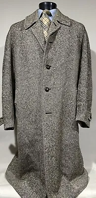 Burberry Wool Donegal Irish Tweed Raglan Overcoat Men’s 46 R Made In England • $699.99