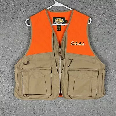 Cabela’s For Women Shooting Upland Hunting Vest Size L Blaze Orange Beige Canvas • $34.99