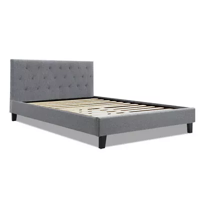 $229.95 • Buy Artiss Bed Frame Queen Size Base Mattress Platform Fabric Wooden Grey