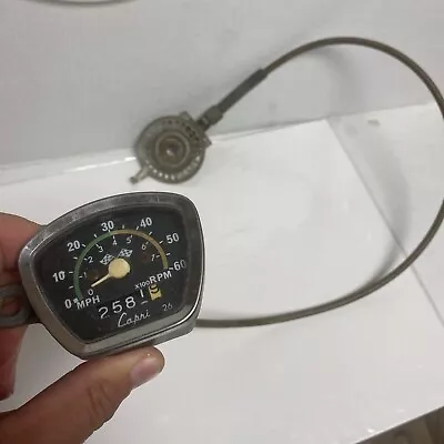 Vintage Capri Moped Speedometer Up To 60mph 2582 MILES ON THE ODOMETER • $29.98