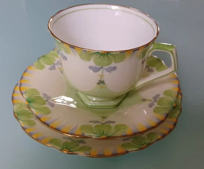 £14.99 • Buy Stunning Art Deco Aynsley Handpainted Coffee Set Trio Perfect