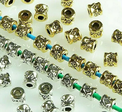 100 X METAL SPACER BEADS TUBEJEWELLERY MAKING MULTICOLOUR TIBETAN4x4MM • £3.29