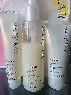 Mary Kay Satin Hands Pampering Set Fragrance Free ~ New ~ Full Size ~ • $29.99