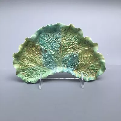 Antique Spode Copeland England Cabbage Leaf Majolica Crescent Dish Plate • £48.25