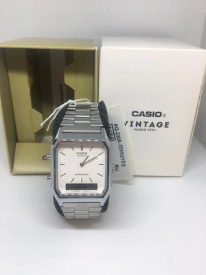 £45 • Buy  Casio AQ-230A-7DMQYES Mens Classic Combi Watch - Silver With White Dial 