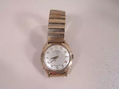 Elgin Men's Self Winding Shockmaster Watch With Gold Filled Band Not Running • $35