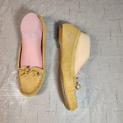  B Makowsky Tyrone Suede Leather Moccasins Loafer Size 8.5 M Butterscotch • $17