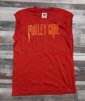 Rare Vintage 1980’s Motley Crue Concert T-shirt Size L Sleeveless Single Stitch • $54.95