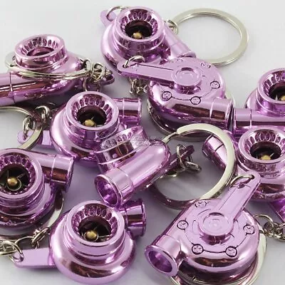 Lot 10PCS Universal JDM Spinning Turbo Charger Turbine Keychain Keyring - Purple • $33.68