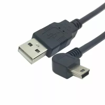 Mini USB B Type 5Pin Male Left Angled 90 D To USB 2.0 Male Data Cable 50cm • $7.66