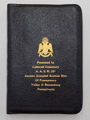 Mason Masonic Holman Holy Bible 1957 Scottish Rite Moroccan Leather • £41.02