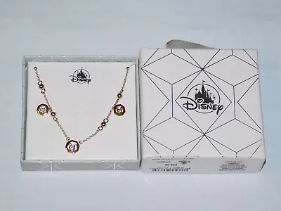Disney Parks Mickey Mouse Gold Earrings And Necklace Set Gift Box New • $19.95