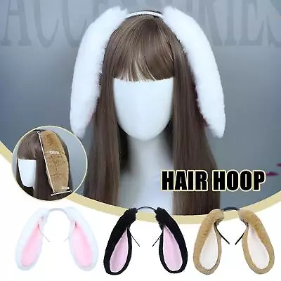 Cute Rabbit Bunny Plush Lop Ear Hairpin Clip Ribbon Cosplay P6 Bowknot Y9X7 • £4.57