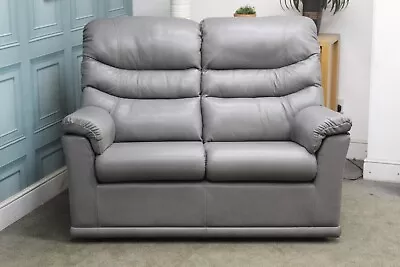 G Plan Malvern 2 Seater Sofa In Dallas Charcoal Leather Rrp £1699. • £1099