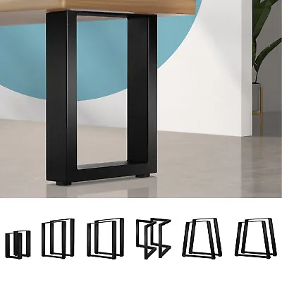 Oikiture 2X/4X Coffee Dining Table Legs Bench DIY Steel Metal Industrial Black • $54.90