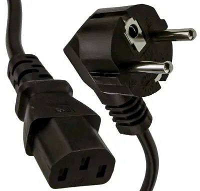 EU Schuko Plug (Right-angle) To IEC C13 Mains Power Cable Cord Kettle Lead 1.7m • £3.99