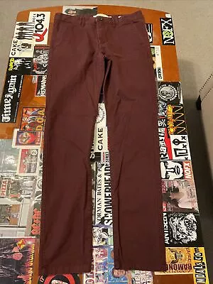 H&M Label Of Graded Goods Skinny Fit Men’s Burgundy Pants Size 31 • $15