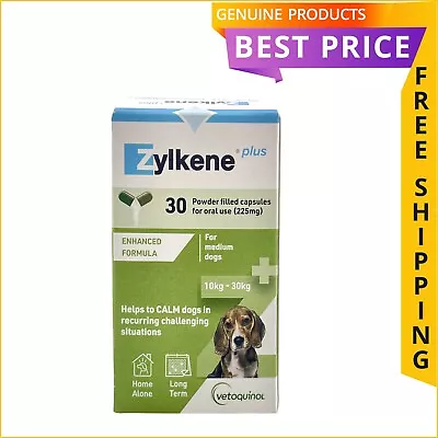 Zylkene Plus Calming Nutritional Supplement 10-30 Kg 30 Capsules For Dogs • $90.94