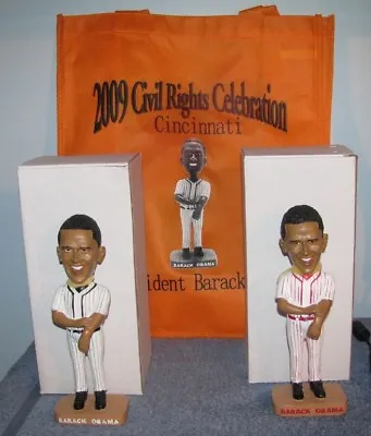 PRESIDENT BARACK OBAMA BOBBLEHEAD 2009 Civil Rights Celebration Pair (2) + Bag  • $14.99