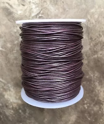 1mm 1.5mm 2mm Metallic Berry Round Premium Leather Round Cord Purple 31 • $1.08