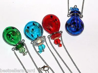 1pc Large Glass GREEN Oil Ashes Urn Bottle Cork Pendant Vial Necklace New* • $21