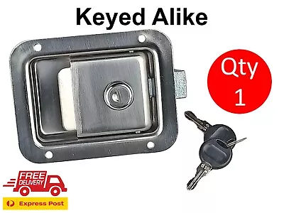 PADDLE LOCK LATCH STAINLESS STEEL FOLDING HANDLE KEY For TRUCK TRAILER TOOLBOX T • $25.95