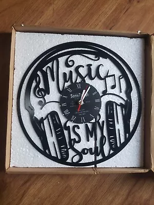 Music Themed Vinyl Record Clock - Music Headphones Themed • $34.99