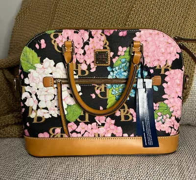 $168.99 • Buy NWT Dooney & Bourke Handbags Domed Zip Satchel Black Floral 799344969585