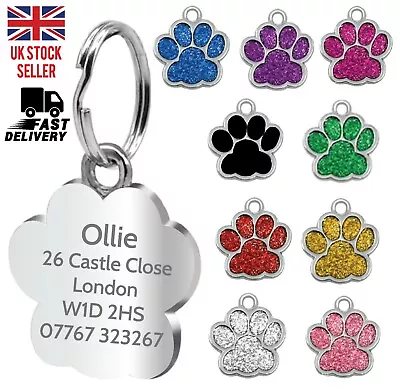 £0.99 • Buy Engraved Dog Tag Personalised ID Tags Name Disc Pet Cat Tags Animal Cat Collar 