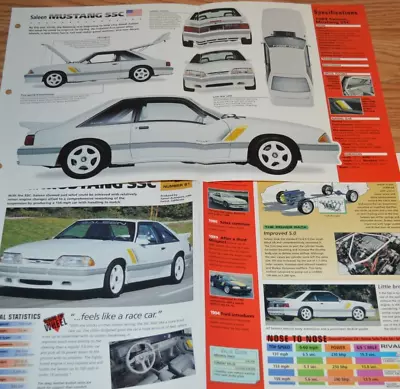 Rare-1989 Saleen Mustang Ssc Spec Info Poster Original Brochure Ad 93 White Ford • $19.99