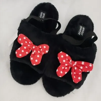 Disney Minnie Mouse Furry Slippers Large 11/12 • $12