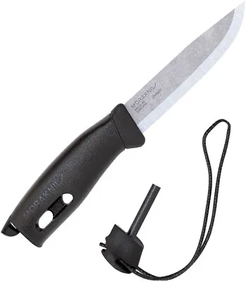 Mora Companion Spark Fixed Blade Knife Black Rubber Handle Plain Edge 13567 • $35.99