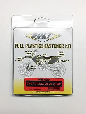 Plastic Bolt Kit Cr 125 93-97 Cr250 92-96 Bolt Hardware Hon-9297104 • $43.78