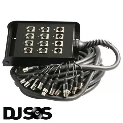 £136.59 • Buy Pulse 12 Way XLR Multicore Stage Box 8 Sends 4 Returns 40m Touring Grade Snake