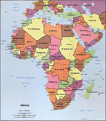 1990 CIA Map Of Africa School Teacher Homeschool Classroom Wall Art Poster Print • $13.95