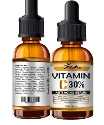 30% Vitamin C Serum + E + Retinol + Hyaluronic Acid (ha) Organic Anti-aging • $12.45