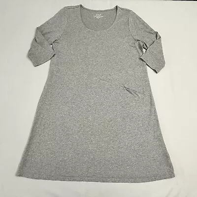 Pure J Jill Women PJ Easy Knit Seamed Dress Womens Medium M Gray Stretch Pocket • $18.97